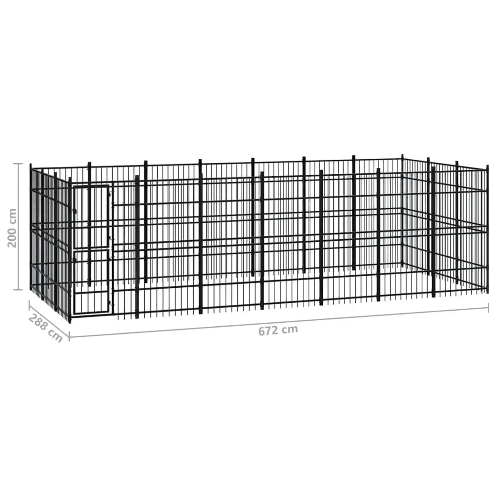 Outdoor Dog Kennel Steel 19.35 mÂ² 3097978