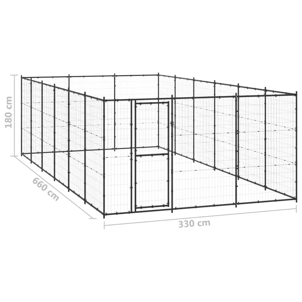 Outdoor Dog Kennel Steel 21.78 mÂ² 3082323