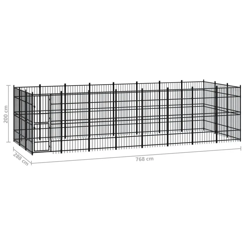 Outdoor Dog Kennel Steel 22.12 mÂ² 3097979