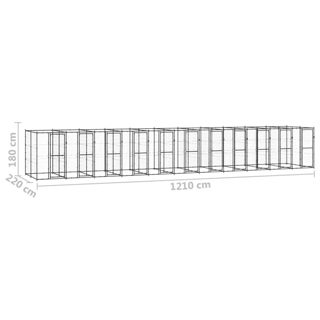 Outdoor Dog Kennel Steel 26.62 mÂ² 3082269