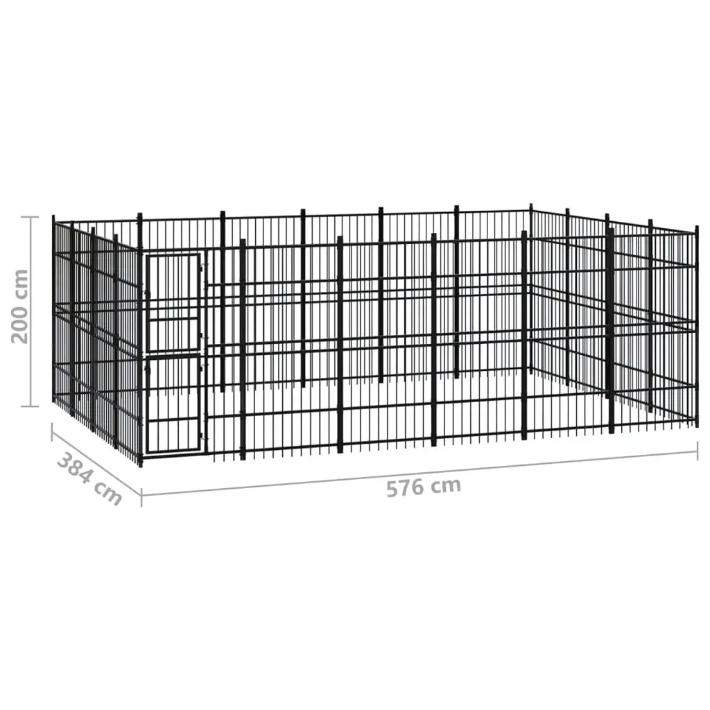 Outdoor Dog Kennel Steel 22.12 mÂ² 3097984