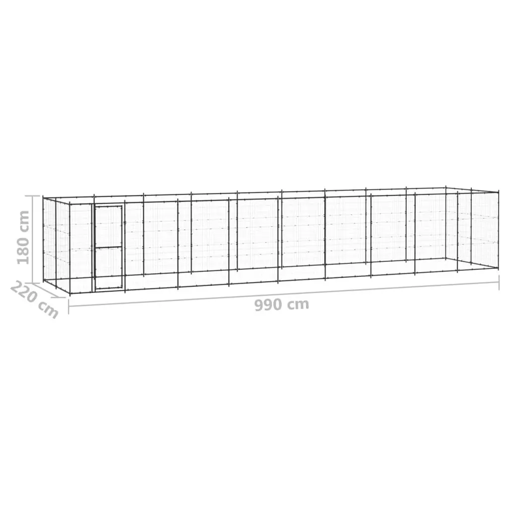 Outdoor Dog Kennel Steel 21.78 mÂ² 3082301