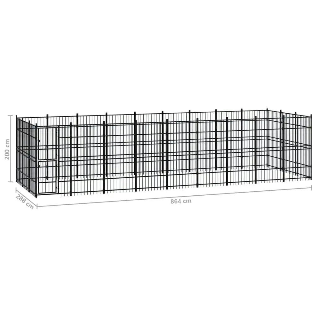 Outdoor Dog Kennel Steel 24.88 mÂ² 3097980