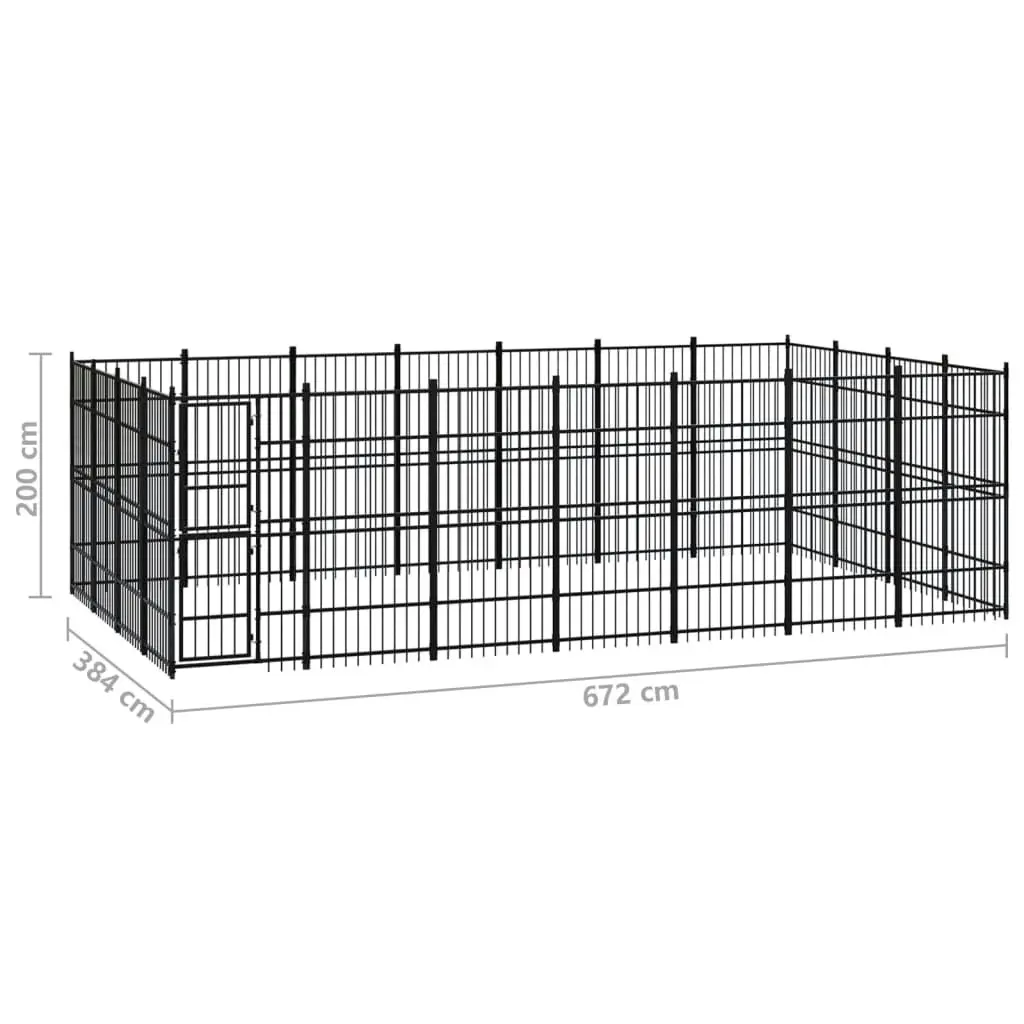 Outdoor Dog Kennel Steel 25.8 mÂ² 3097985