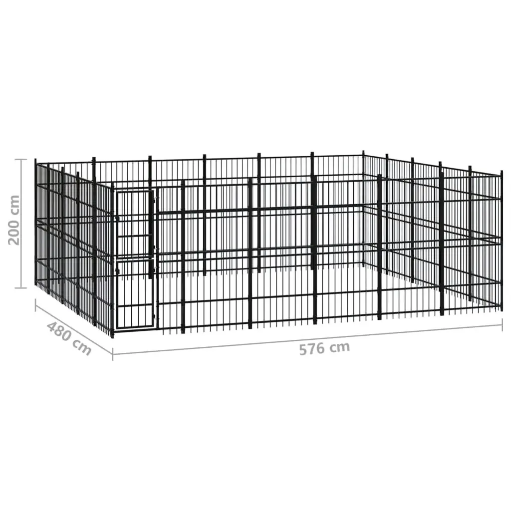 Outdoor Dog Kennel Steel 27.65 mÂ² 3097990