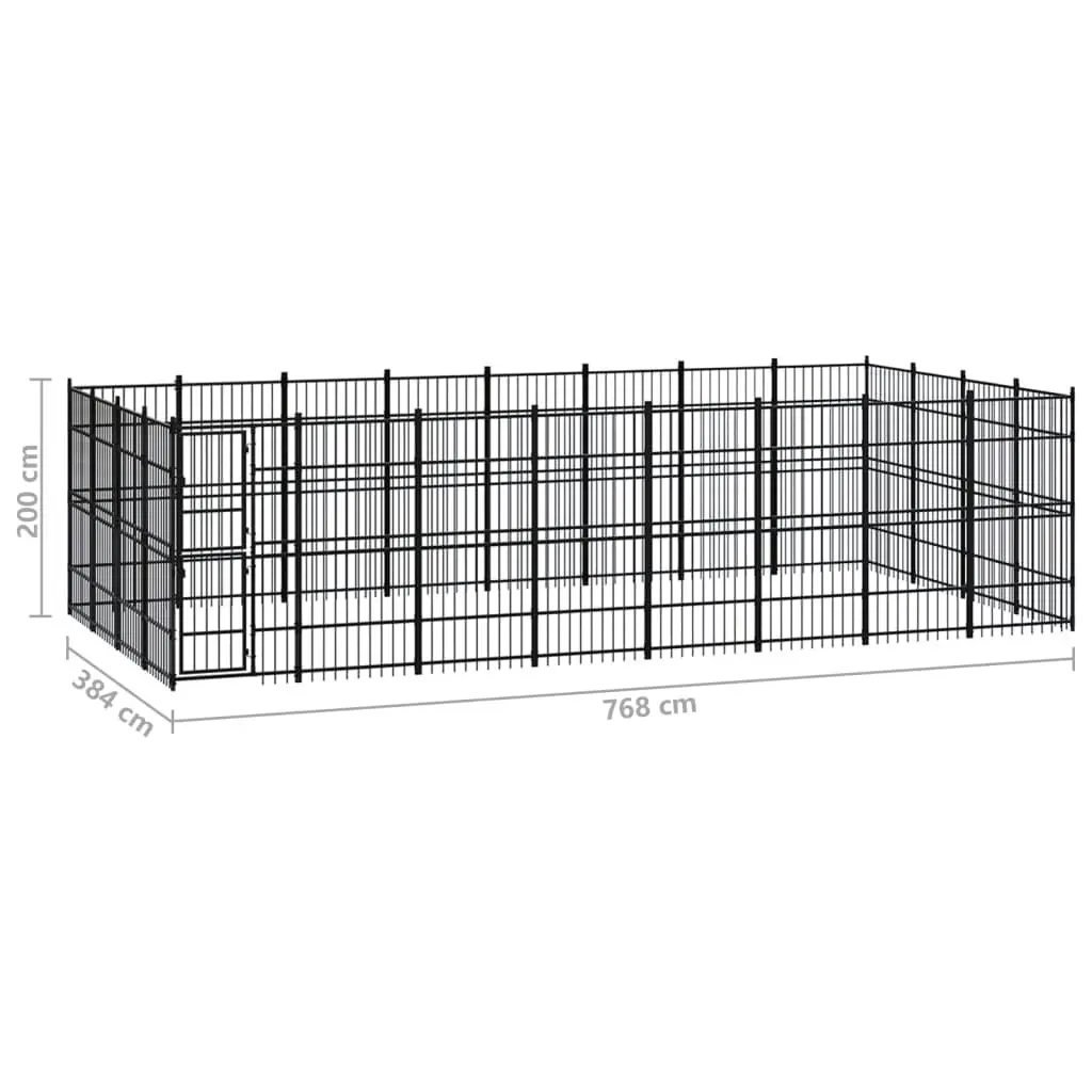 Outdoor Dog Kennel Steel 29.49 mÂ² 3097986