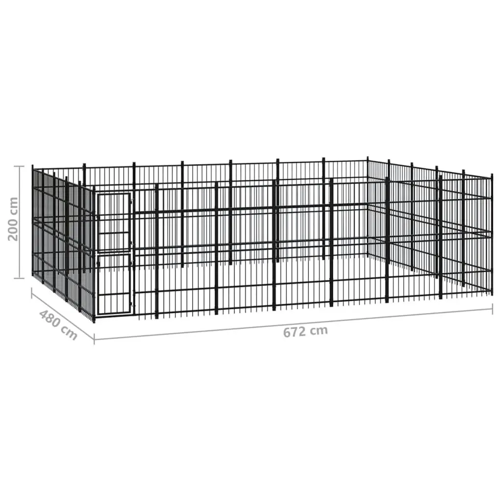 Outdoor Dog Kennel Steel 32.26 mÂ² 3097991