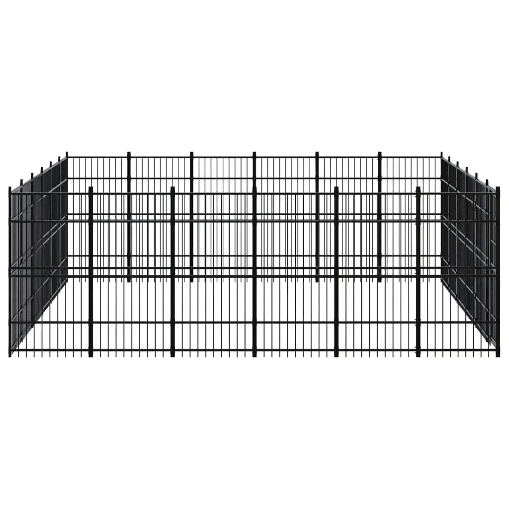 Outdoor Dog Kennel Steel 33.18 mÂ² 3097995