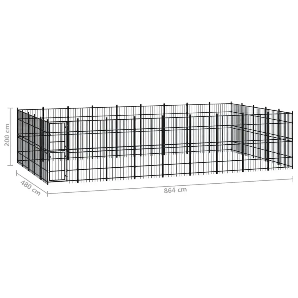 Outdoor Dog Kennel Steel 41.47 mÂ² 3097993