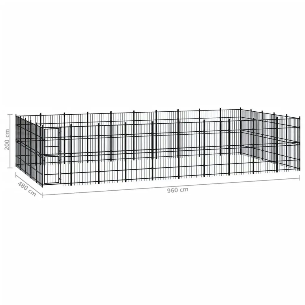 Outdoor Dog Kennel Steel 46.08 mÂ² 3097994