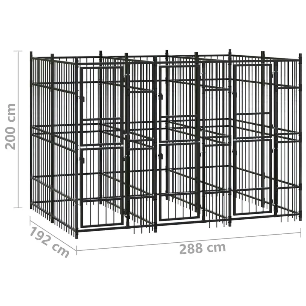 Outdoor Dog Kennel Steel 5.53 mÂ² 3097938