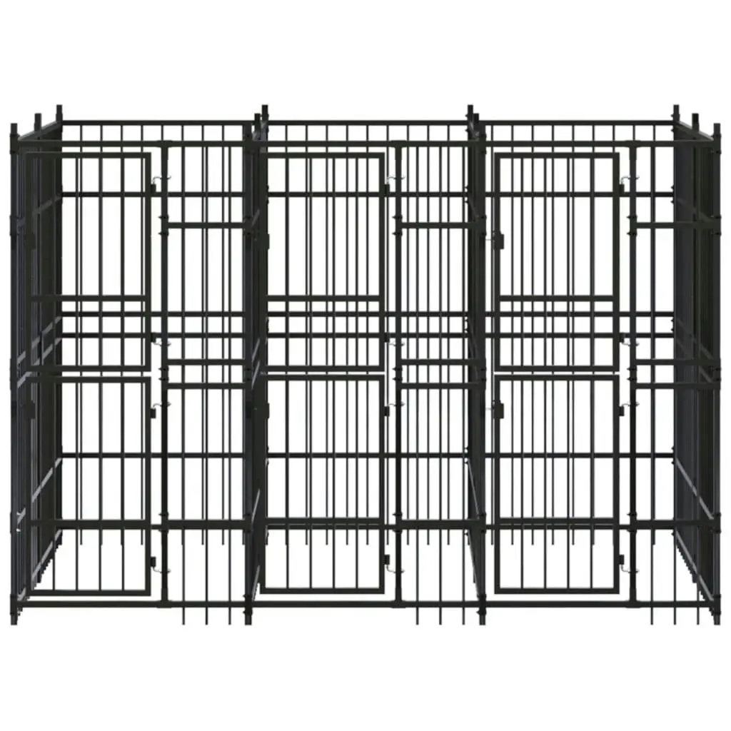 Outdoor Dog Kennel Steel 5.53 mÂ² 3097938