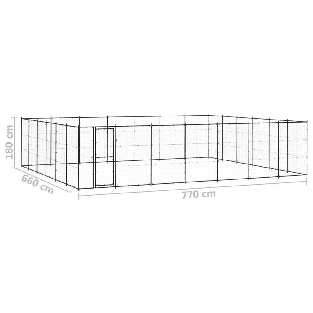 Outdoor Dog Kennel Steel 50.82 mÂ² 3082325