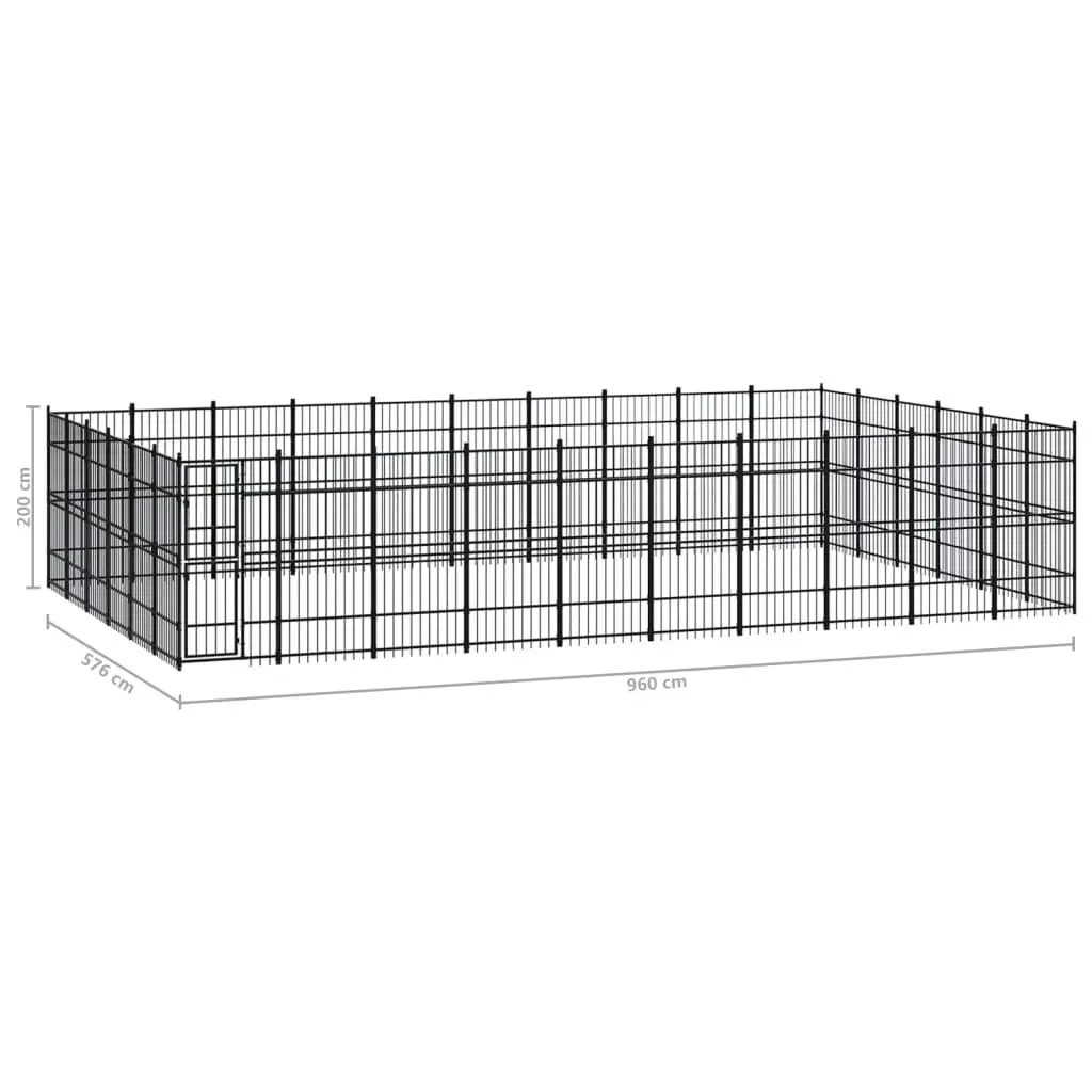 Outdoor Dog Kennel Steel 55.3 mÂ² 3097999