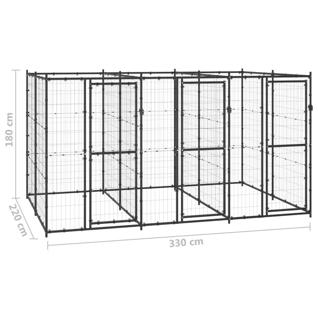 Outdoor Dog Kennel Steel 7.26 mÂ² 3082261