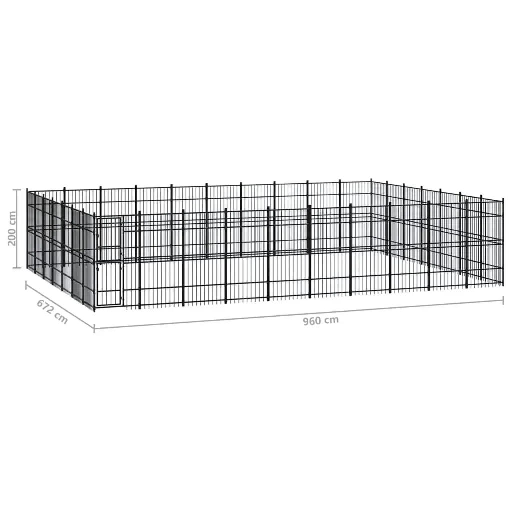 Outdoor Dog Kennel Steel 64.51 mÂ² 3098003