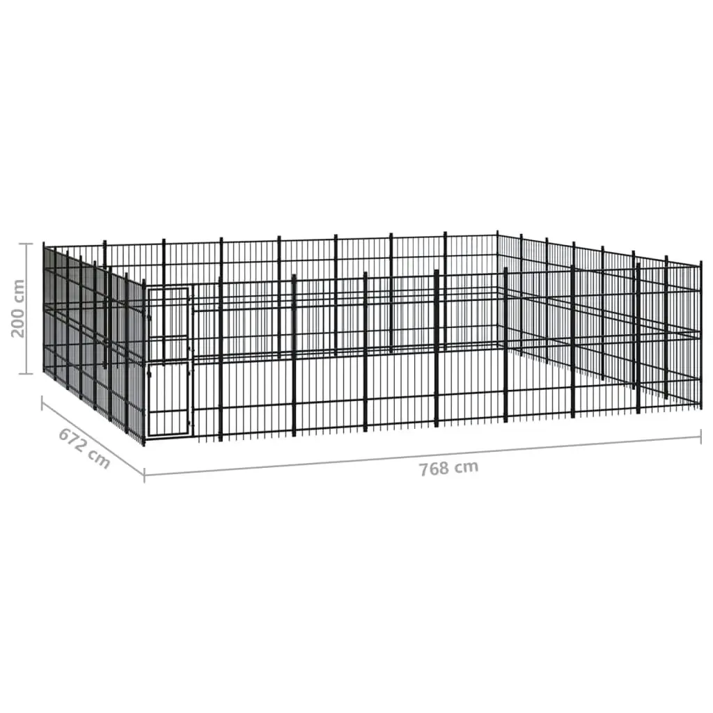 Outdoor Dog Kennel Steel 51.61 mÂ² 3098001