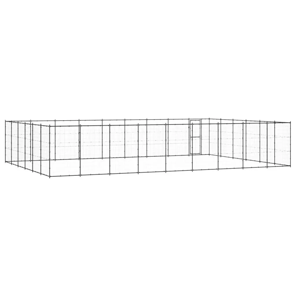 Outdoor Dog Kennel Steel 65.34 mÂ² 3082326