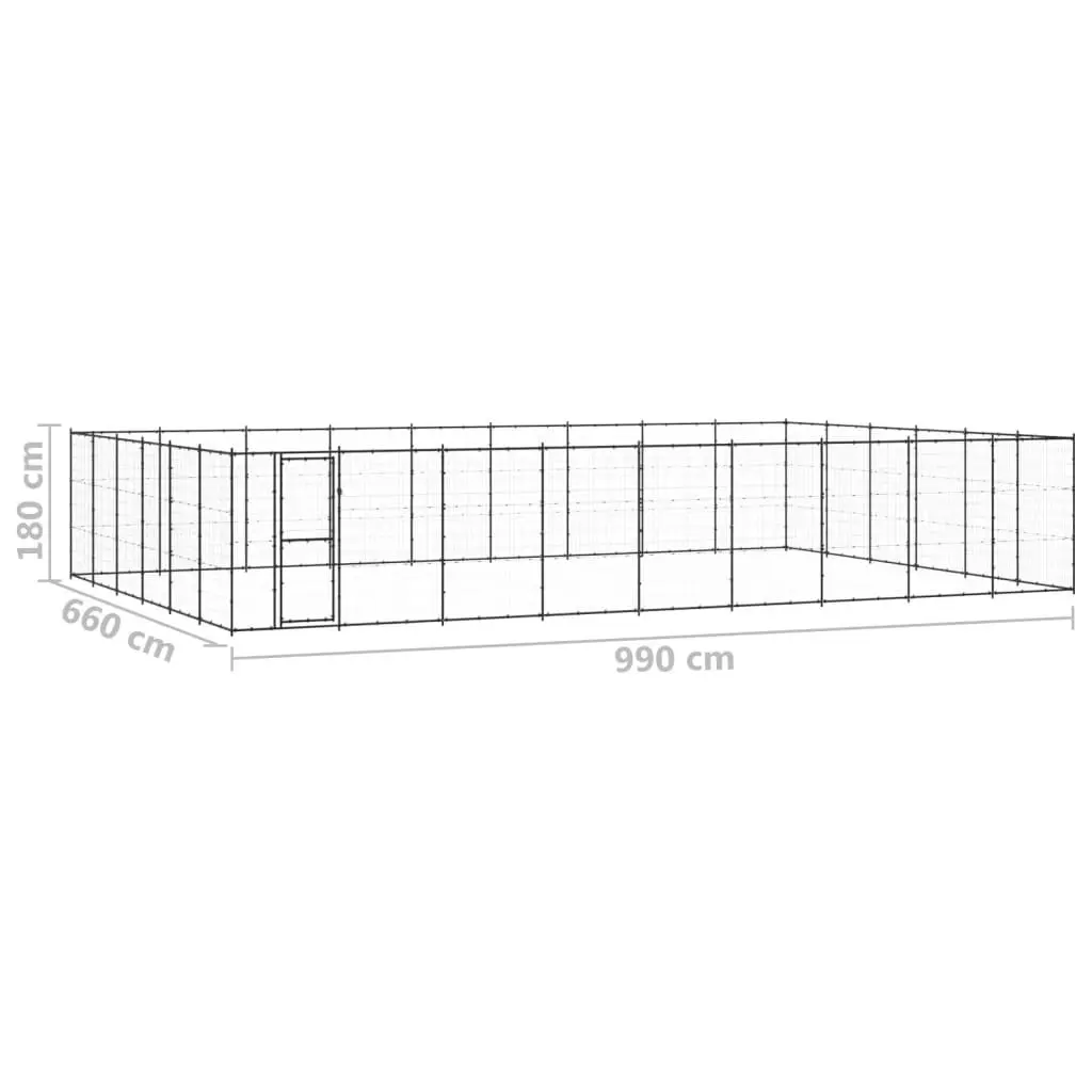 Outdoor Dog Kennel Steel 65.34 mÂ² 3082326