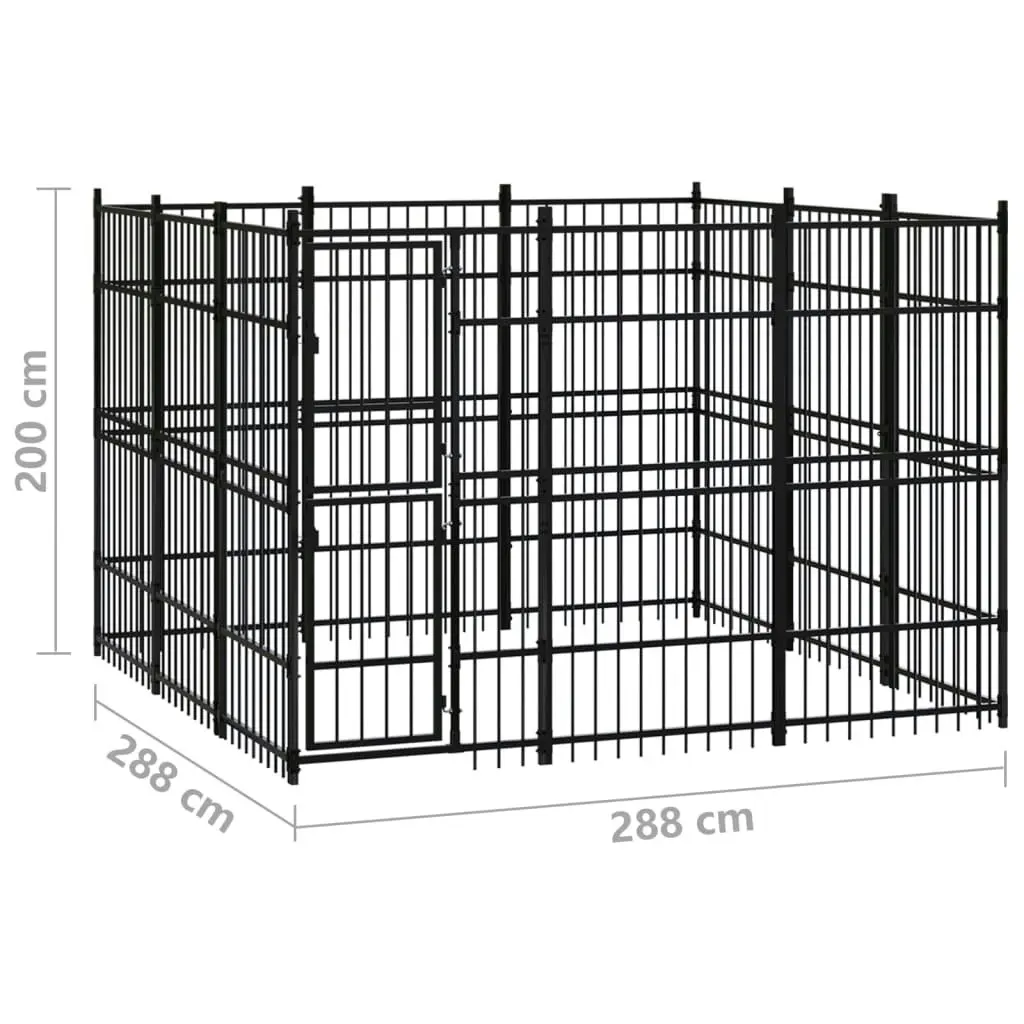 Outdoor Dog Kennel Steel 8.29 mÂ² 3097974