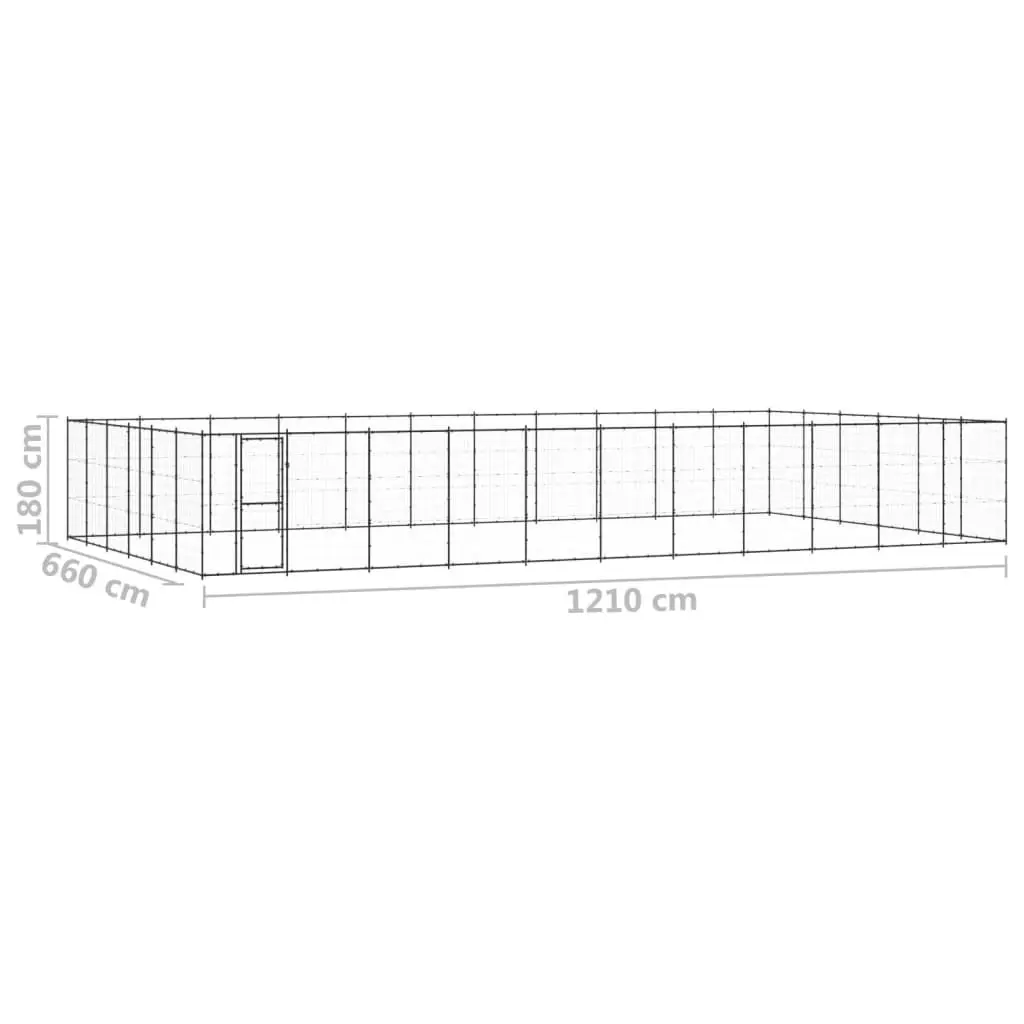 Outdoor Dog Kennel Steel 79.86 mÂ² 3082327