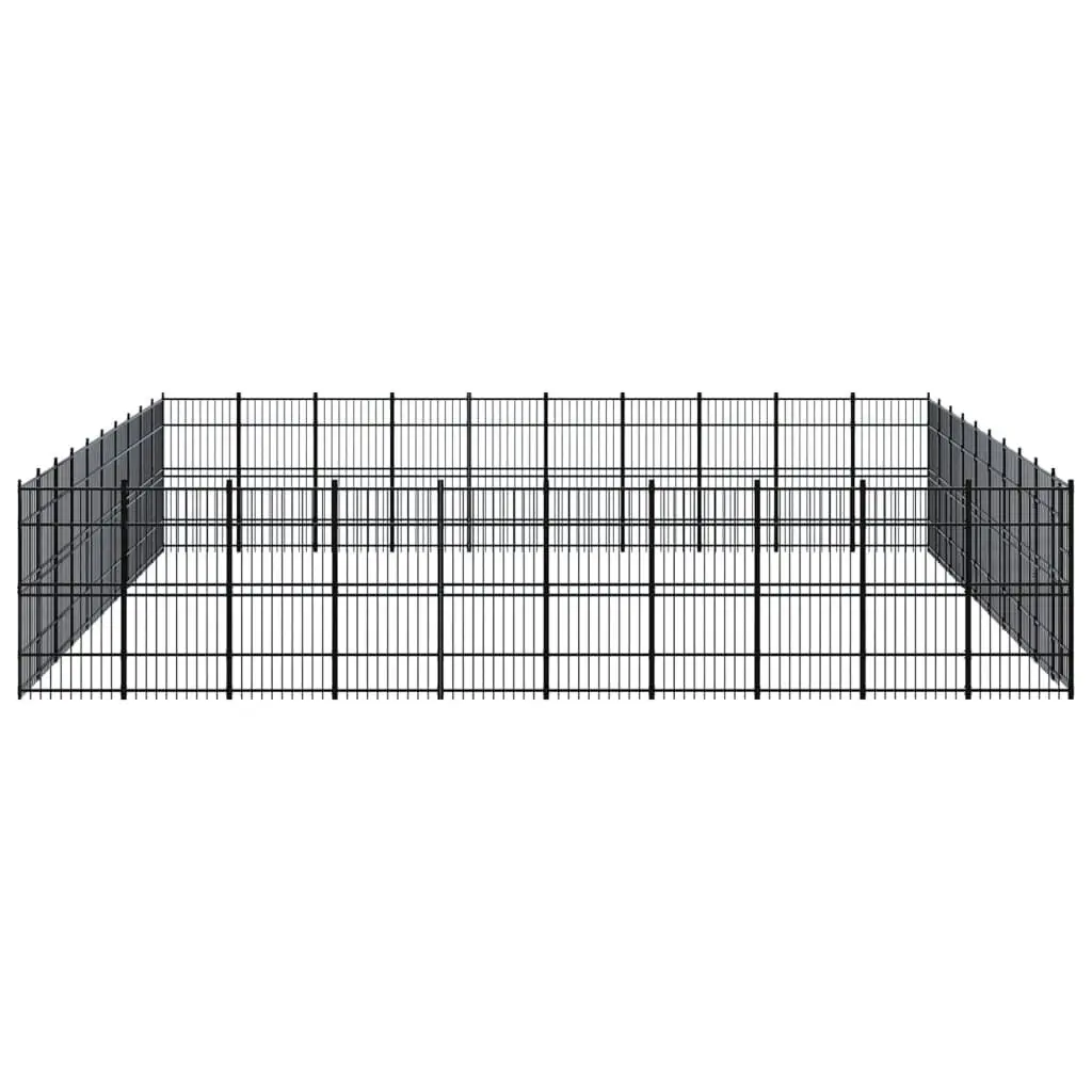 Outdoor Dog Kennel Steel 92.16 mÂ² 3098009