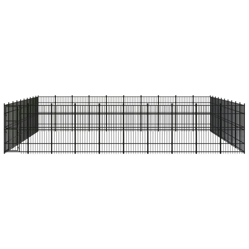 Outdoor Dog Kennel Steel 92.16 mÂ² 3098009