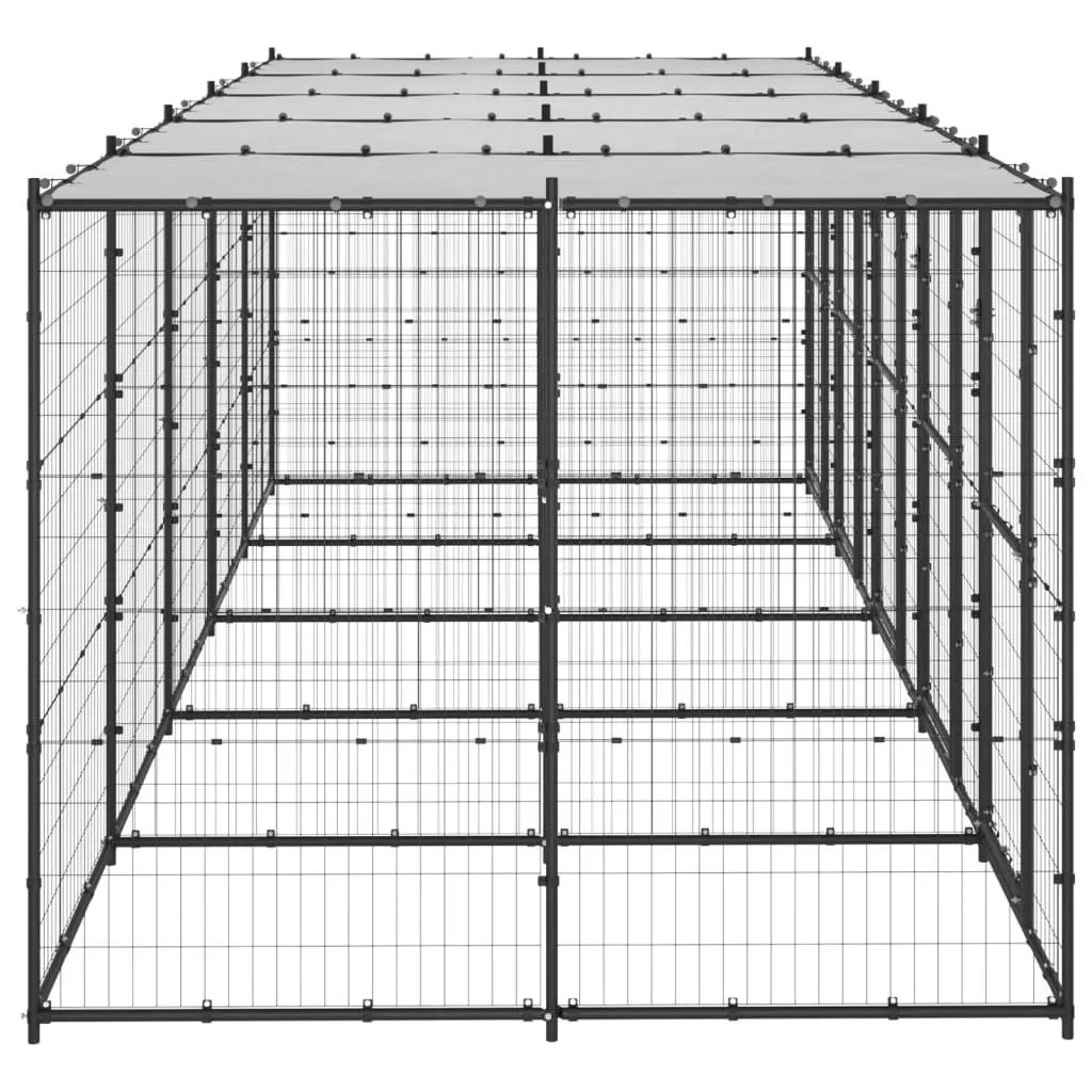 Outdoor Dog Kennel Steel with Roof 12.1 mÂ² 3082252