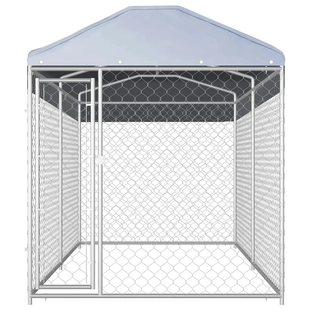 Outdoor Dog Kennel with Canopy Top 382x192x225 cm 145024