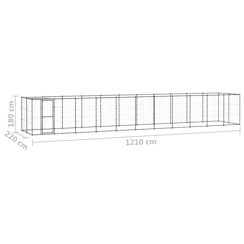 Outdoor Dog Kennel Steel with Roof 26.62 mÂ² 3082297