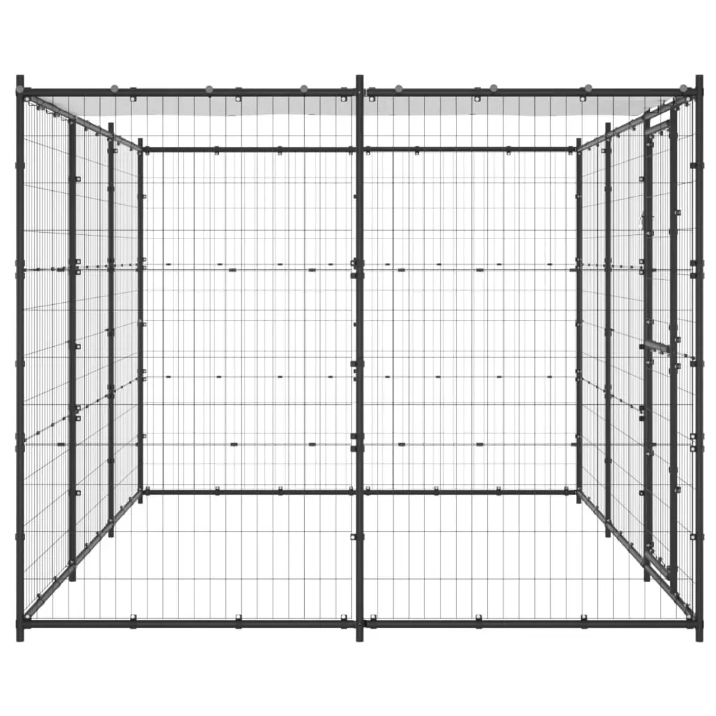 Outdoor Dog Kennel Steel with Roof 7.26 mÂ² 3082293