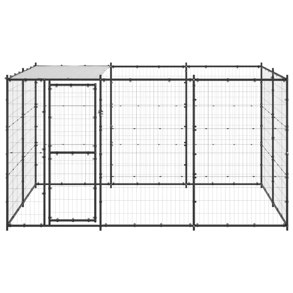 Outdoor Dog Kennel Steel with Roof 7.26 mÂ² 3082293