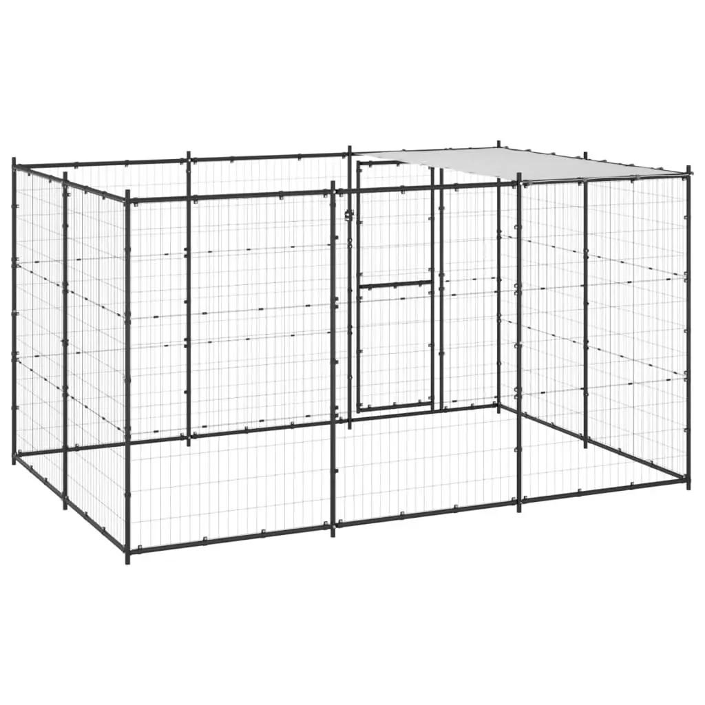 Outdoor Dog Kennel Steel with Roof 7.26 mÂ² 3082293