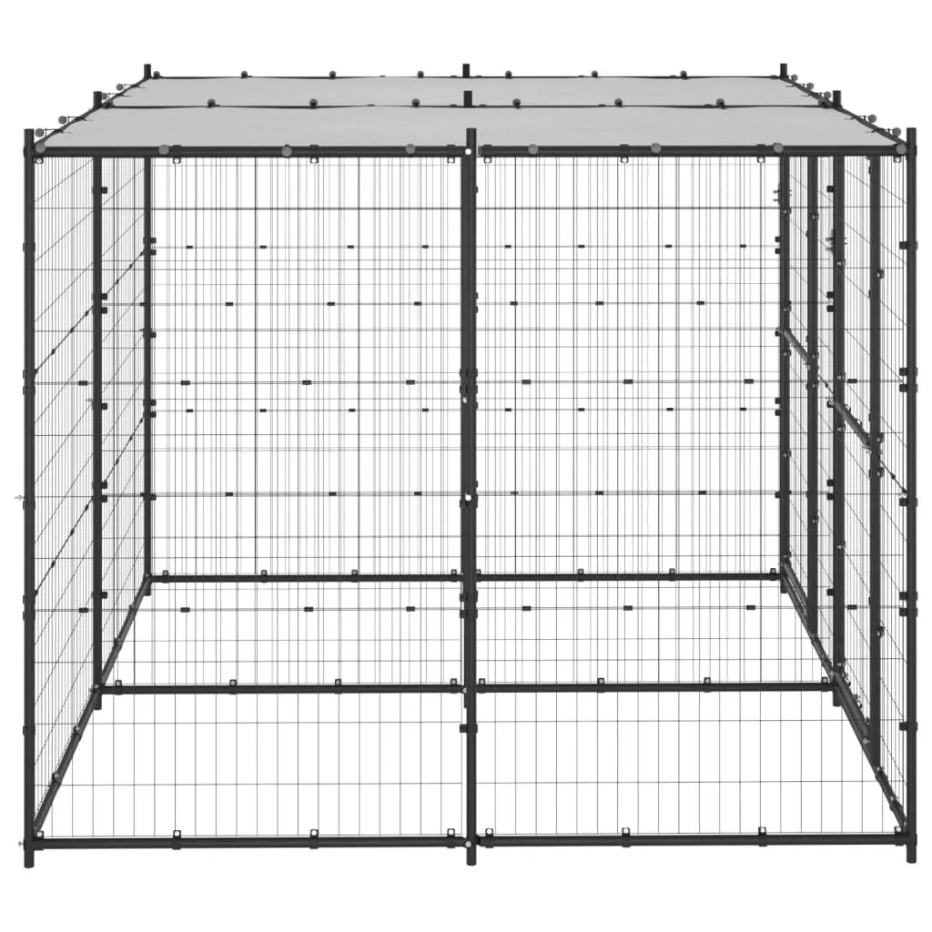 Outdoor Dog Kennel Steel with Roof 4.84 mÂ² 3082249