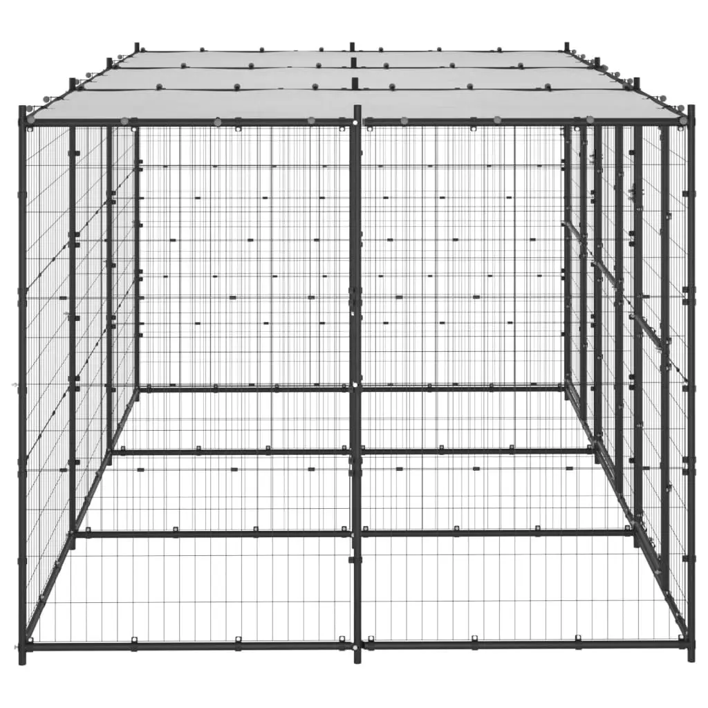 Outdoor Dog Kennel Steel with Roof 7.26 mÂ² 3082250