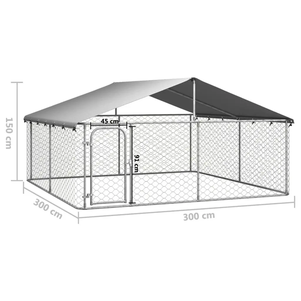 Outdoor Dog Kennel with Roof 300x300x150 cm 171501