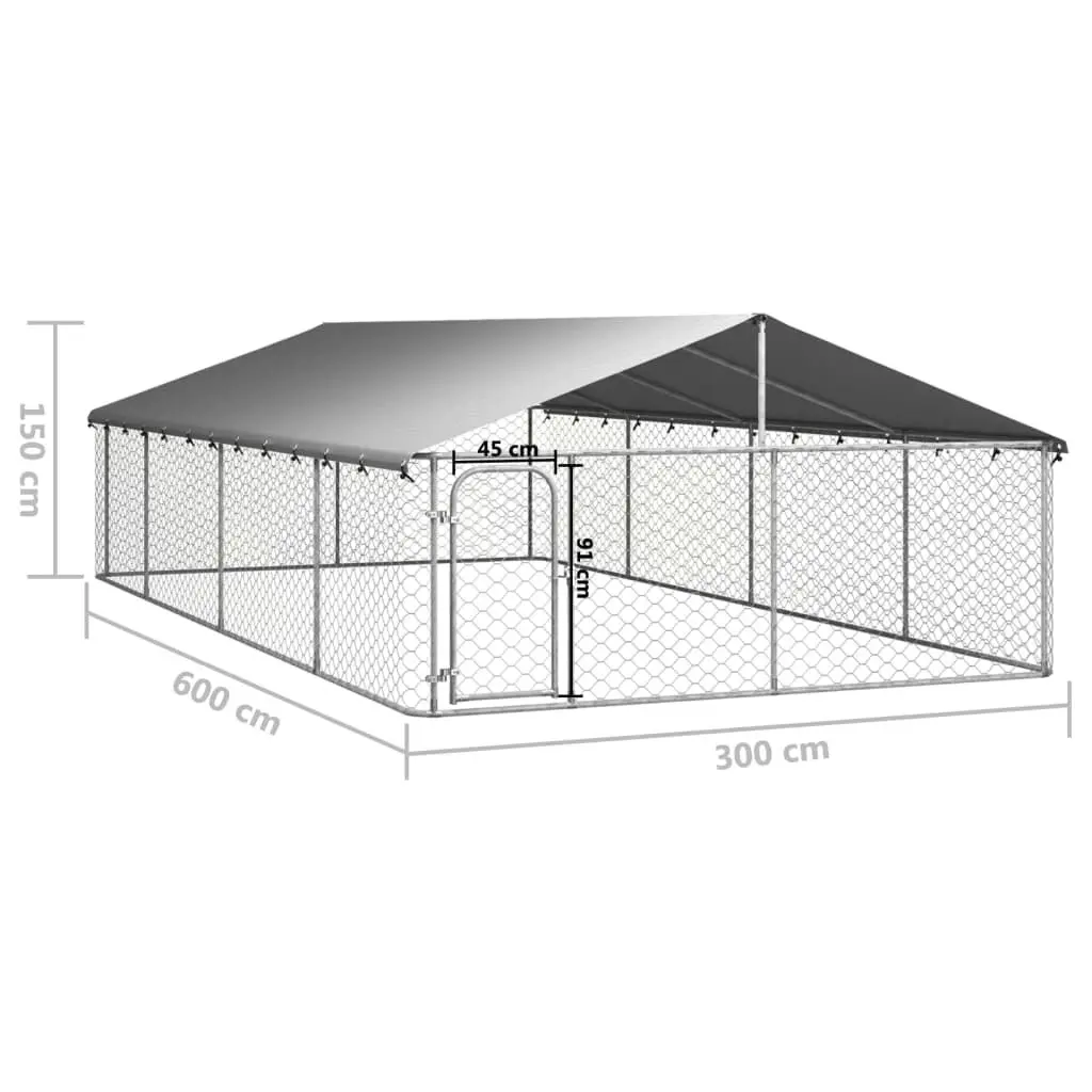 Outdoor Dog Kennel with Roof 600x300x150 cm 171502