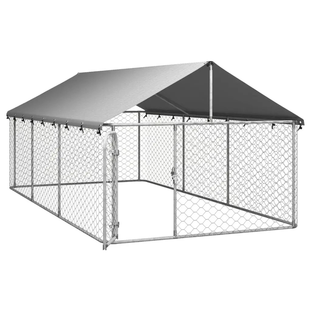 Outdoor Dog Kennel with Roof 400x200x150 cm 171499