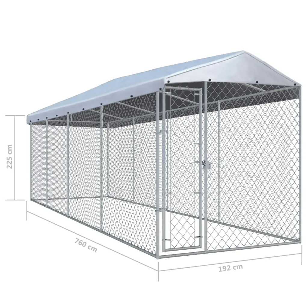 Outdoor Dog Kennel with Roof 760x190x225 cm 145031