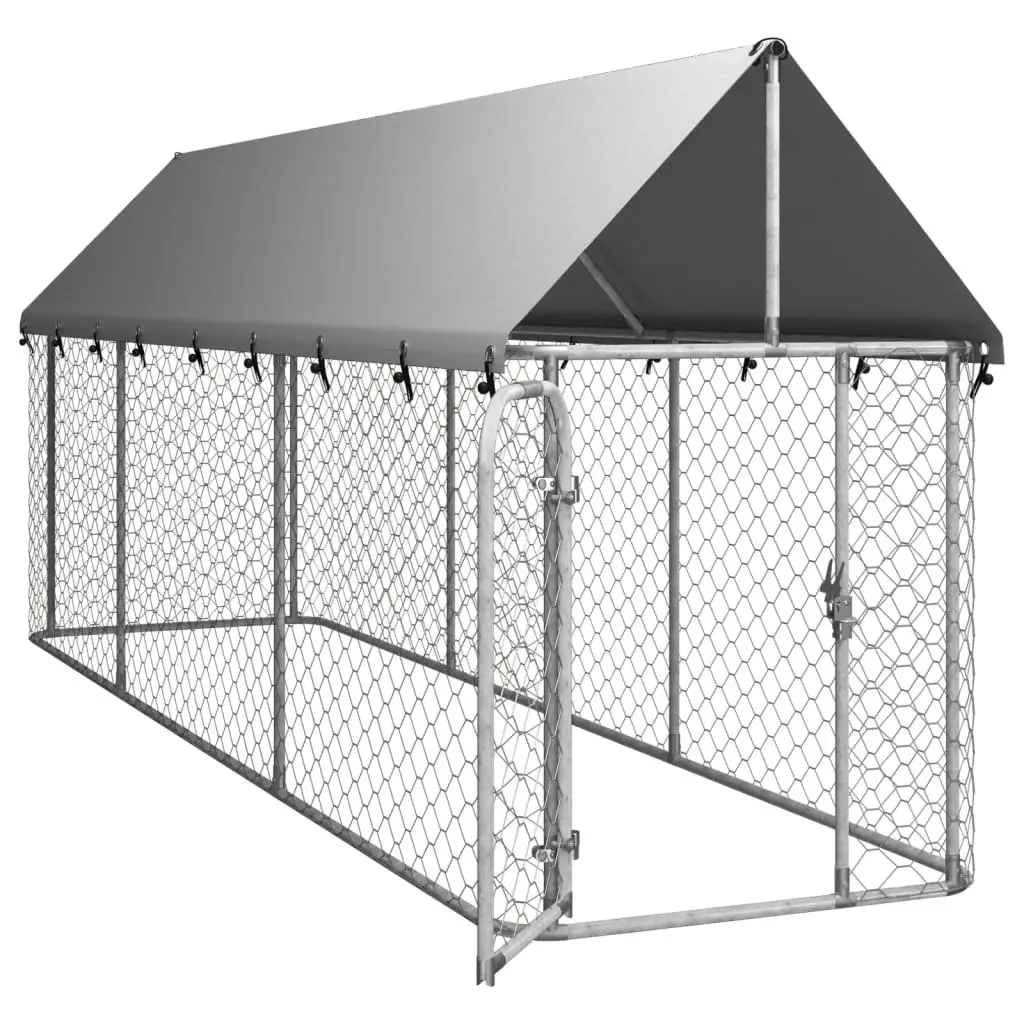 Outdoor Dog Kennel with Roof 400x100x150 cm 171497