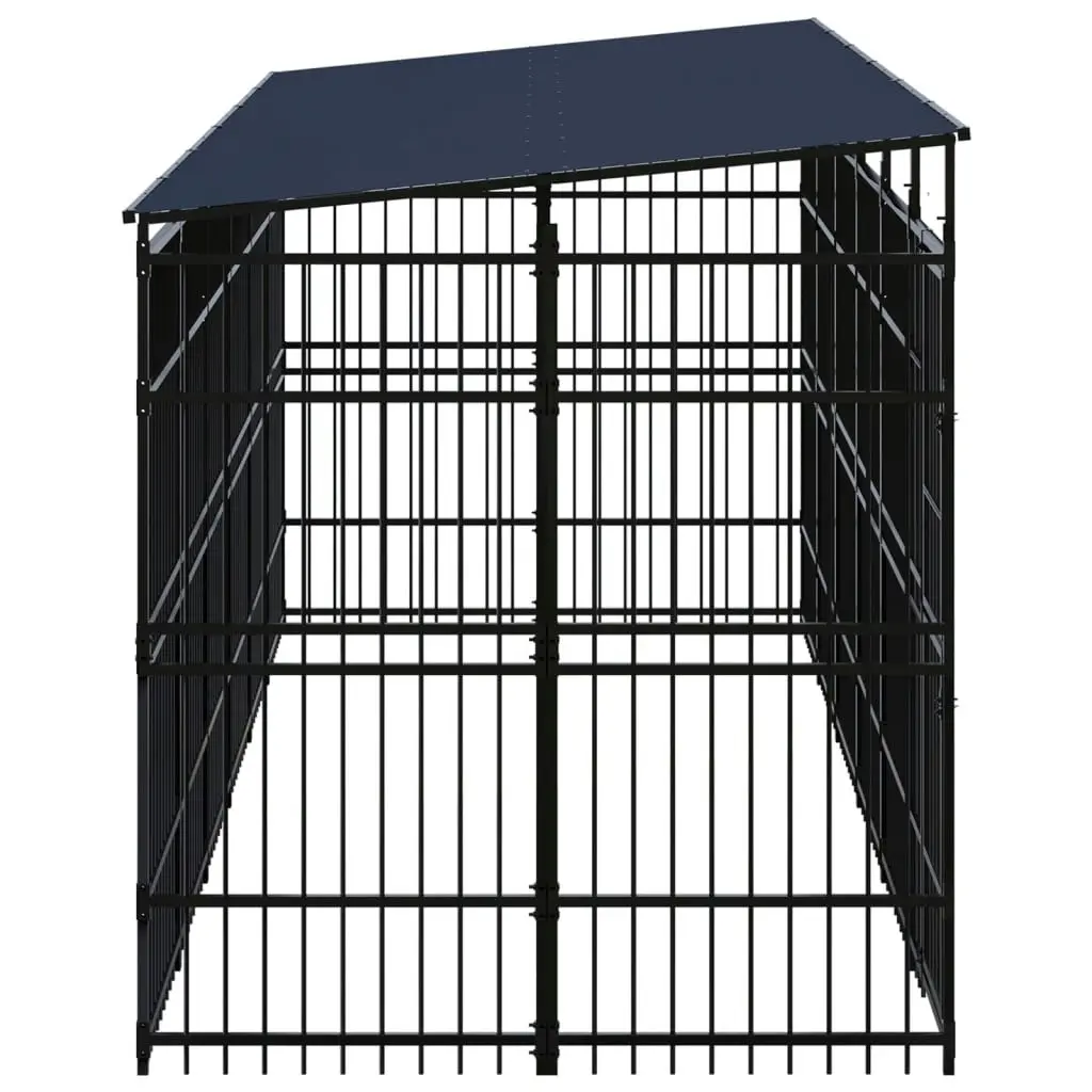 Outdoor Dog Kennel with Roof Steel 11.06 mÂ² 3097969