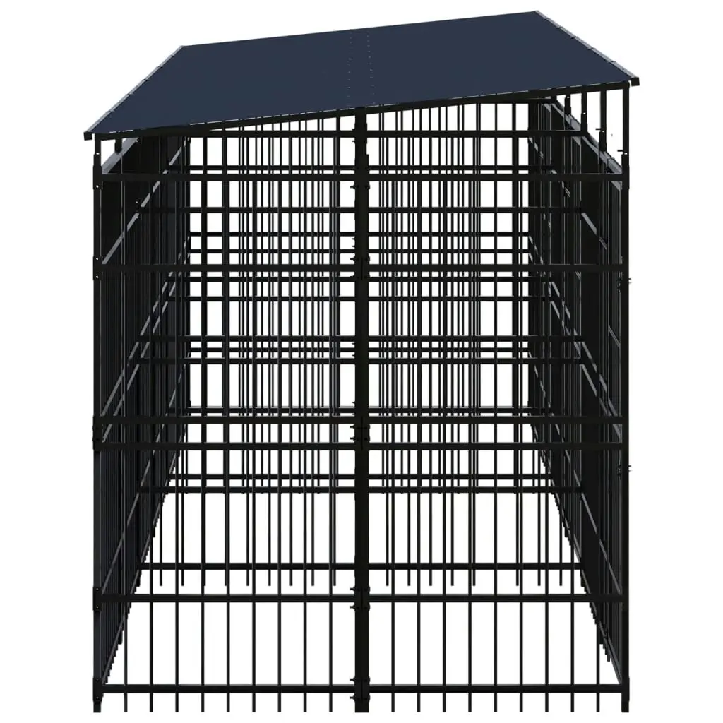 Outdoor Dog Kennel with Roof Steel 11.06 mÂ² 3098015