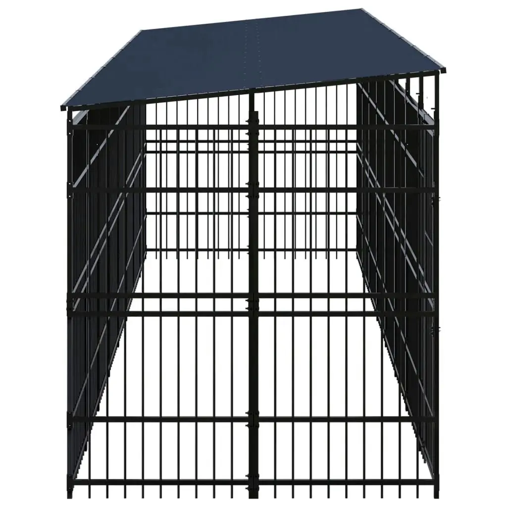 Outdoor Dog Kennel with Roof Steel 14.75 mÂ² 3097971