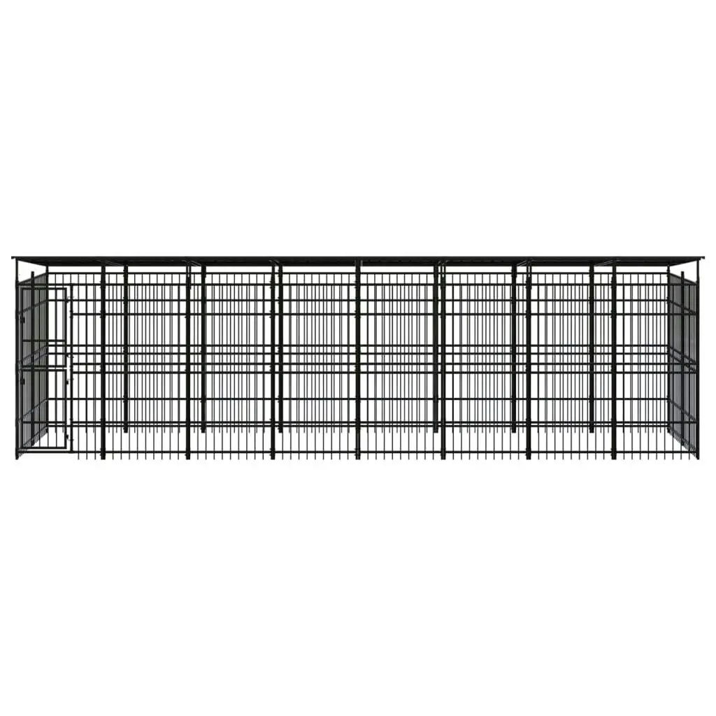 Outdoor Dog Kennel with Roof Steel 14.75 mÂ² 3097971