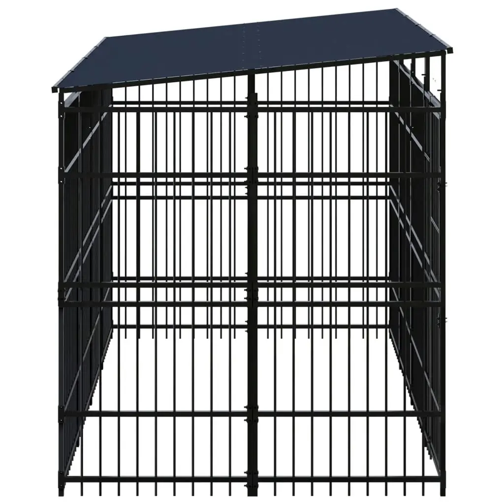 Outdoor Dog Kennel with Roof Steel 7.37 mÂ² 3097967