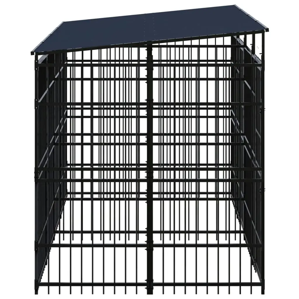 Outdoor Dog Kennel with Roof Steel 7.37 mÂ² 3098014