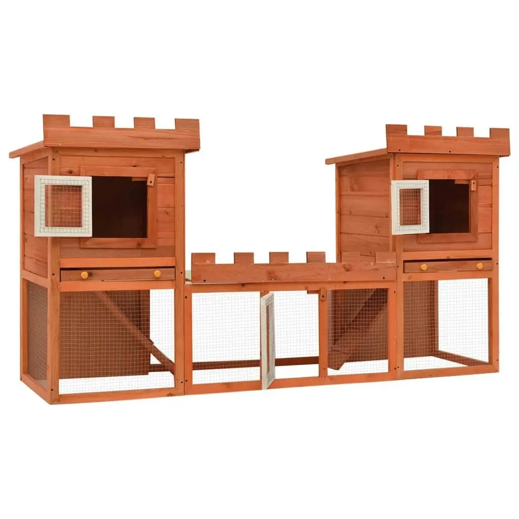 Outdoor Large Rabbit Hutch House Pet Cage Double House 170174