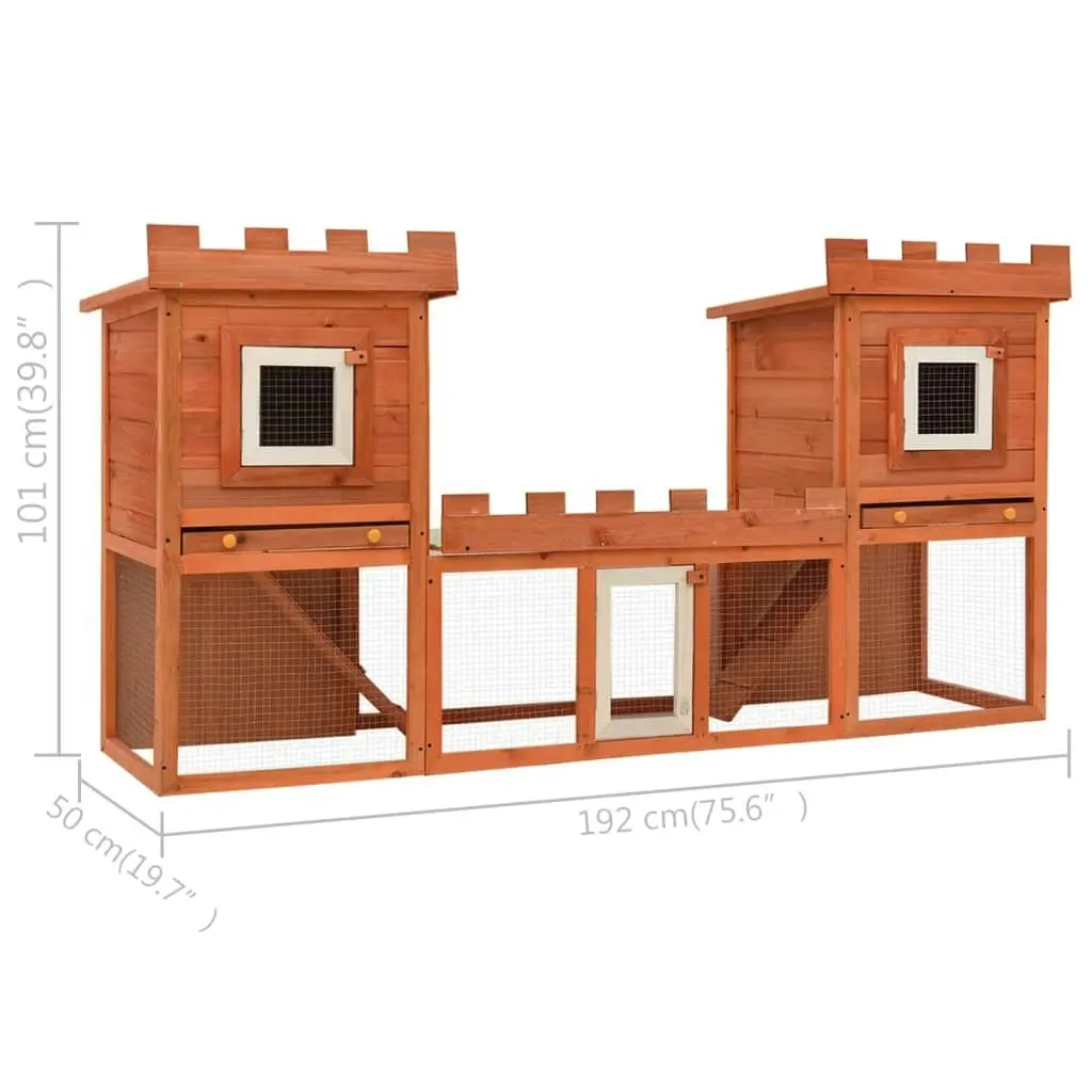 Outdoor Large Rabbit Hutch House Pet Cage Double House 170174