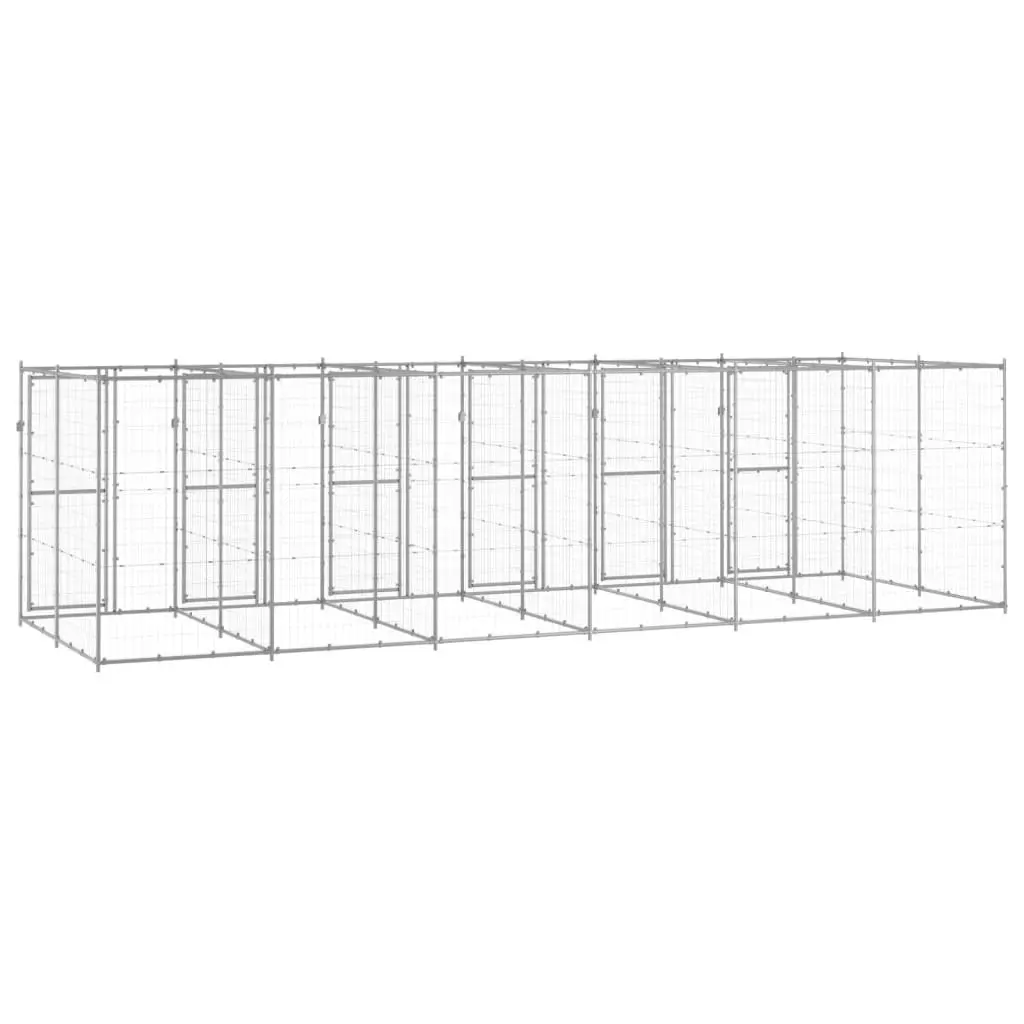 Outdoor Dog Kennel Galvanised Steel 14.52 mÂ² 3082286