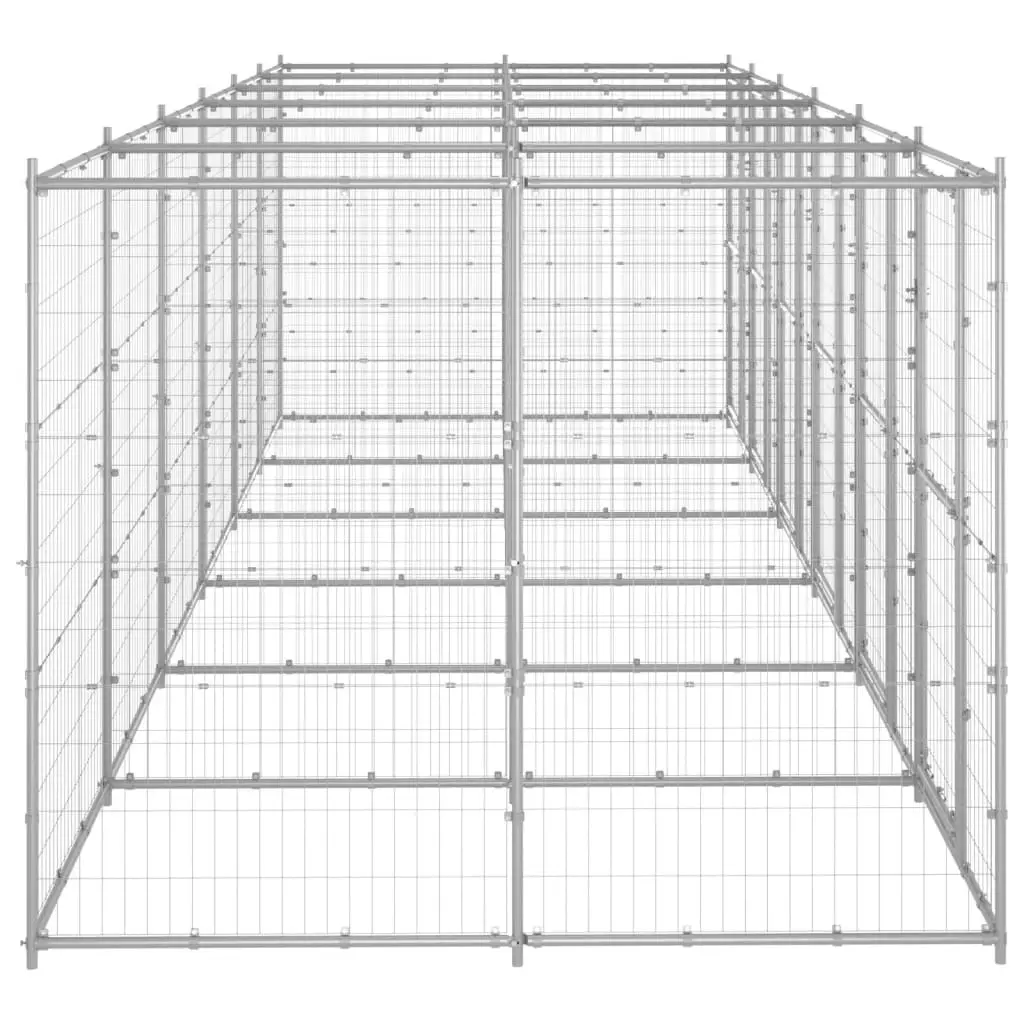 Outdoor Dog Kennel Galvanised Steel 14.52 mÂ² 3082286